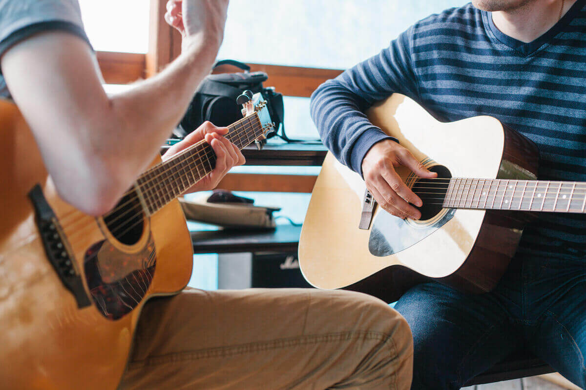 Student taking guitar lessons in Richmond VA